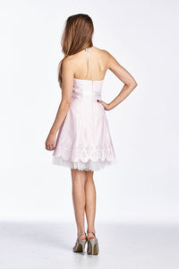 Morgan Halter Dress with Laser Cut at Hem Detail - WholesaleClothingDeals - 4