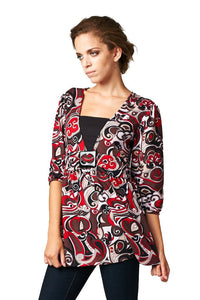 Women's Abstract Printed Surplice Top