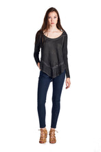 Urban Love Long Sleeve Hooded Vintage Wash Top