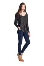 Urban Love Long Sleeve Hooded Vintage Wash Top