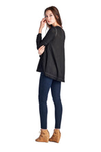 Urban Love Black Cuff-Accent Hi-Low Top