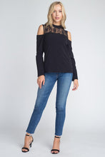 Women's Lace Cold Shoulder Top