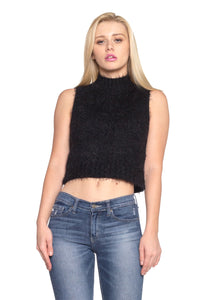 Women's Turtle Neck Sleeveless Crop Top