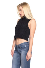 Women's Turtle Neck Sleeveless Crop Top