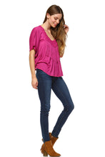 Women's Fuchsia Tassel Top