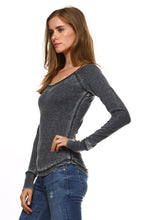 Women's Long Sleeve Thermal Mineral Wash Tops