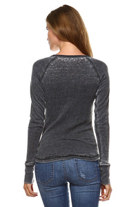 Women's Long Sleeve Thermal Mineral Wash Tops