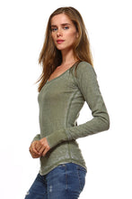 Women's Long Sleeve Thermal Mineral Wash Tops