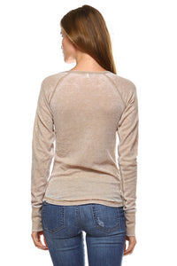 Women's Long Sleeve Thermal Mineral Wash Tops