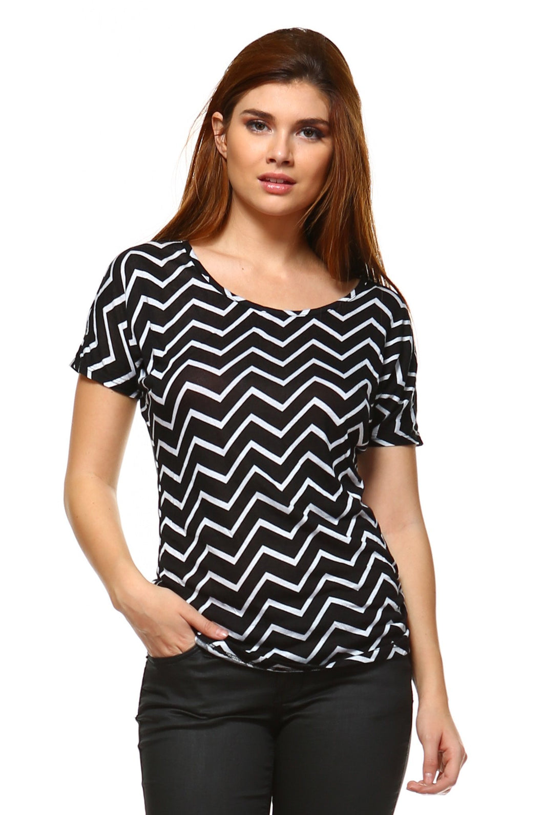 Women's Black & White Pattern Top