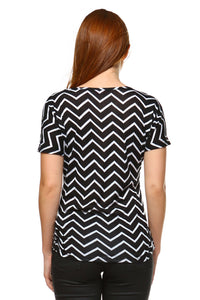 Women's Black & White Pattern Top