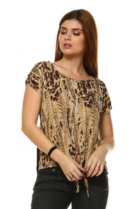 Women's Printed Front Tie Top