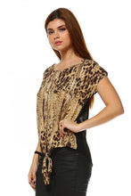 Women's Printed Front Tie Top