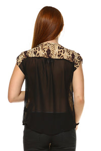 Women's Printed Front Tie Top