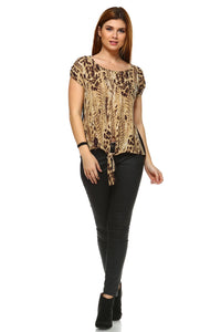 Women's Printed Front Tie Top