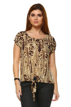 Women's Printed Front Tie Top