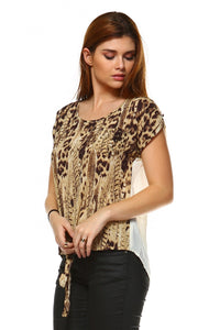 Women's Printed Front Tie Top