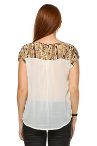 Women's Printed Front Tie Top