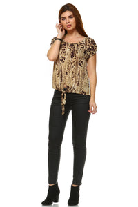 Women's Printed Front Tie Top