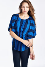 Christine V Wide Stripe Cape Sleeve Top - WholesaleClothingDeals - 1