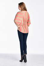 Christine V Wide Stripe Cape Sleeve Top - WholesaleClothingDeals - 16