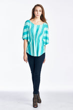 Christine V Wide Stripe Cape Sleeve Top - WholesaleClothingDeals - 8