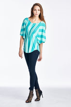 Christine V Wide Stripe Cape Sleeve Top - WholesaleClothingDeals - 9