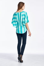 Christine V Wide Stripe Cape Sleeve Top - WholesaleClothingDeals - 11