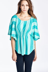 Christine V Wide Stripe Cape Sleeve Top - WholesaleClothingDeals - 7