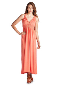 Christine V Surplice Smocked Maxi Dress - WholesaleClothingDeals - 33