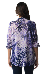 Christine V 3/4 Sleeve Printed Chiffon Button Top