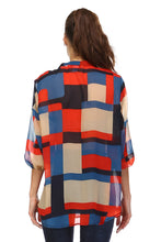 Christine V 3/4 Sleeve Printed Chiffon Button Top