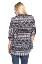 Women's 3/4 Three Quarter Sleeve Button Front Top