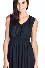 Christine V Empire Waist Smocked Ruffle V-Neck Dress 