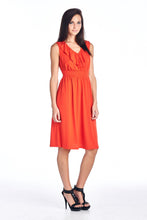 Christine V Empire Waist Smocked Ruffle V-Neck Dress 