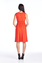 Christine V Empire Waist Smocked Ruffle V-Neck Dress 