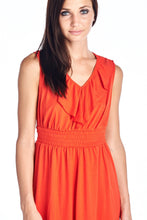 Christine V Empire Waist Smocked Ruffle V-Neck Dress 