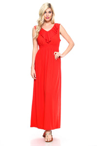 Women's Empire Waist Smocked Maxi Dress