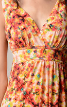 Urban Love V-Neck Printed Jersey Empire Waist Maxi Dress 