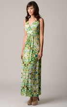 Urban Love V-Neck Printed Jersey Empire Waist Maxi Dress 