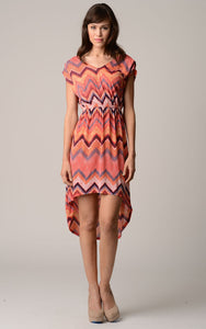 Christine V Printed Hi-Low Dress 