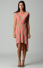 Christine V Chevron Stripe Jersey Hi-Low Dress 