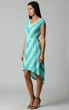 Christine V Chevron Stripe Jersey Hi-Low Dress 