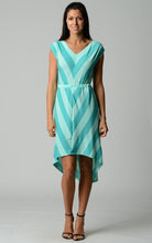 Christine V Chevron Stripe Jersey Hi-Low Dress 