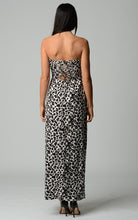 Women's Abstract Stripe Strapless Maxi Dress