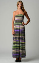 Urban Love Abstract Stripe Strapless Maxi Dress 