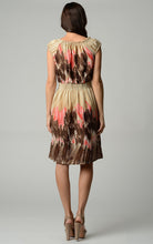 Christine V Patterned Knee Length Peasant Dress 