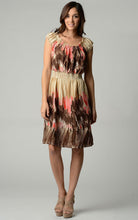 Christine V Patterned Knee Length Peasant Dress 