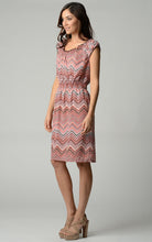 Christine V Striped Print Knee-length Peasant Dress 