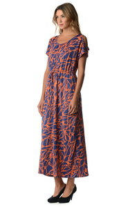 Christine V Cold Shoulder Printed Tie Waist Maxi Dress - WholesaleClothingDeals - 11